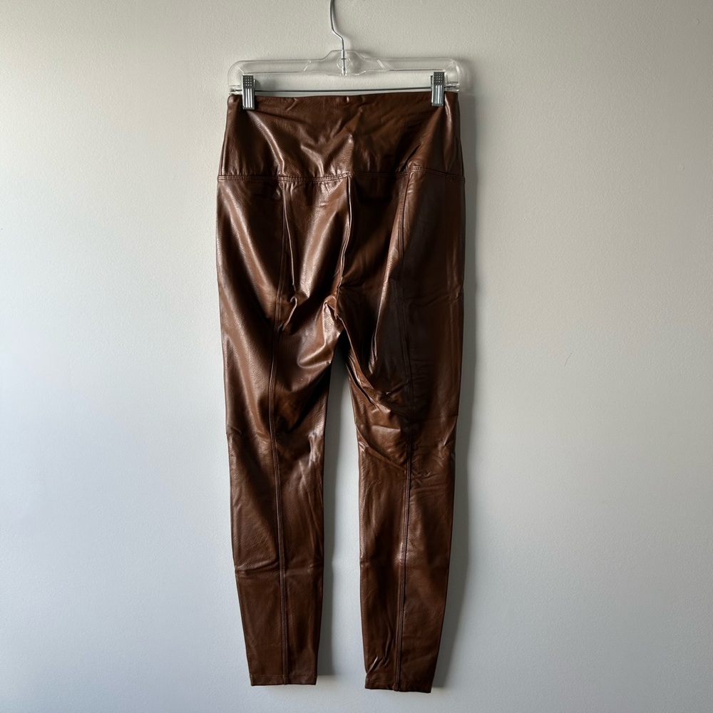 Lysse brown faux leather leggings - Picture 3 of 3